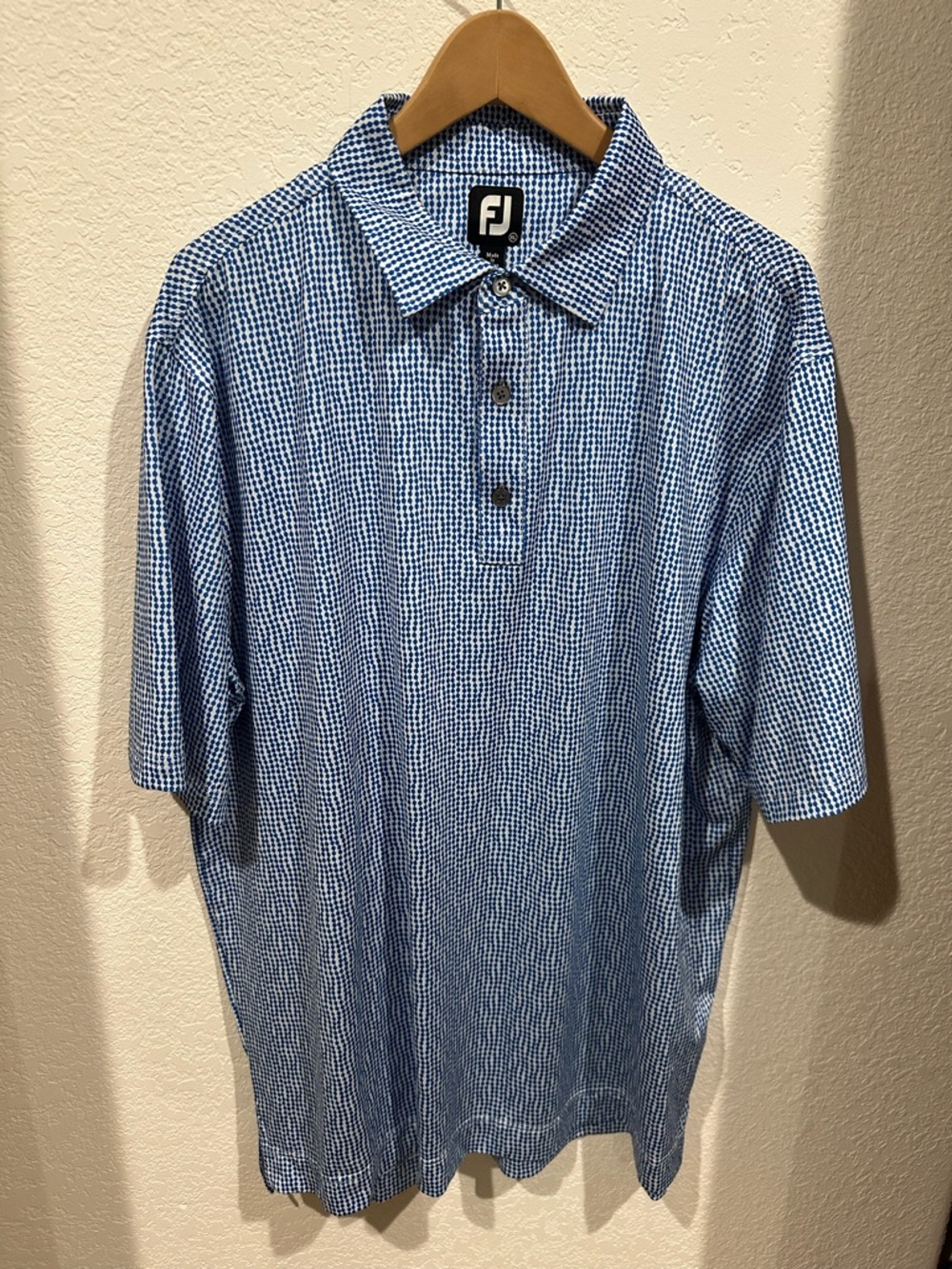 FootJoy Men’s Blue Micro-Check Golf Polo